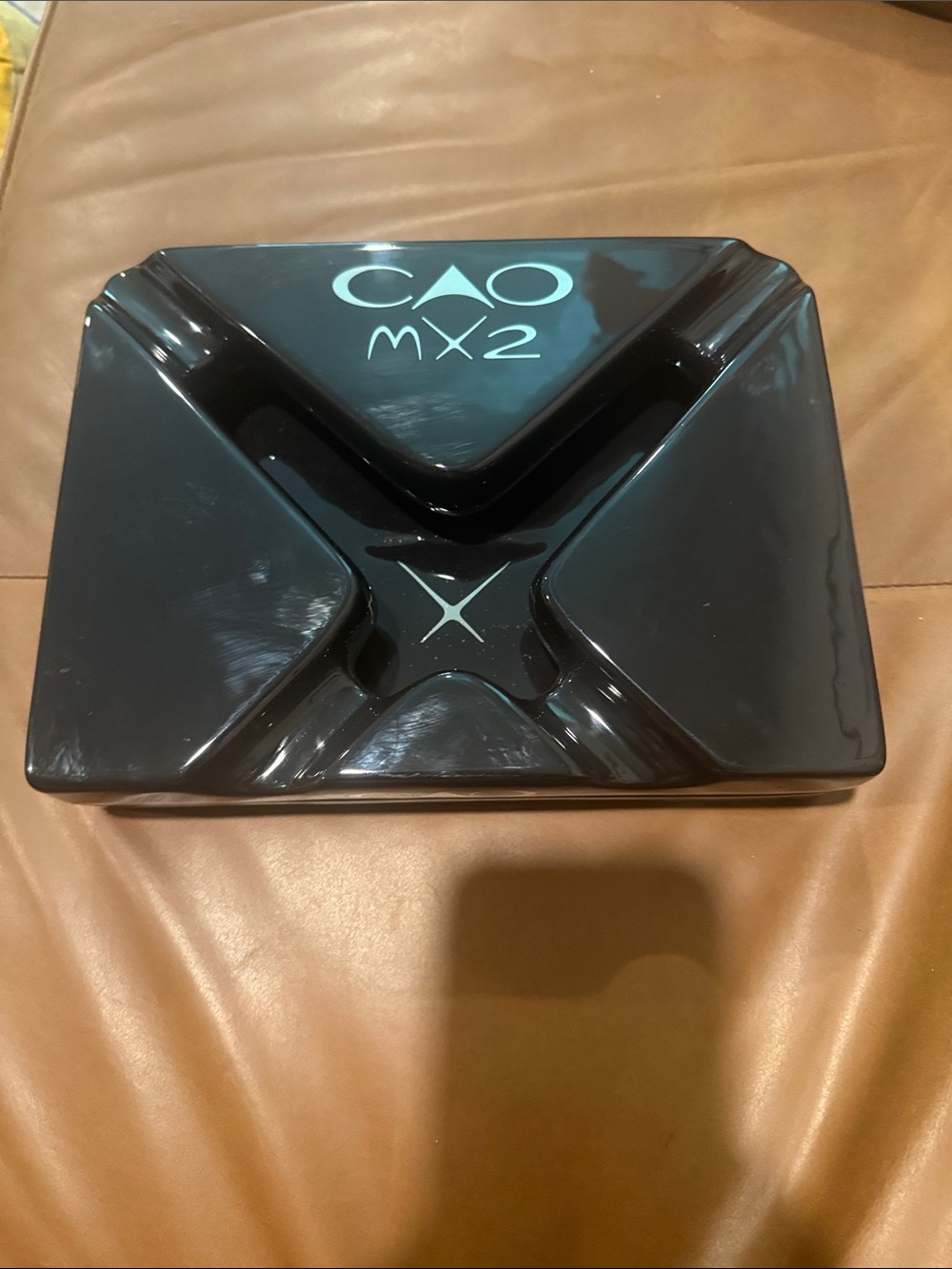 2009 CAO MX2 Ceramic Cigar Ashtray, Tabletop, 10 in x 7.5 inches, Black
